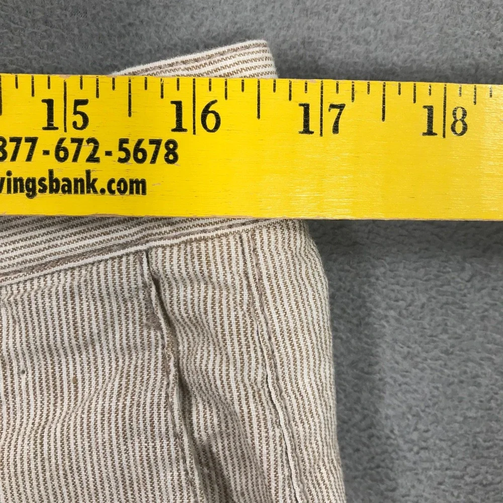 Banana Republic Mens Linen Blend Striped Shorts Tan White 34 859129-01